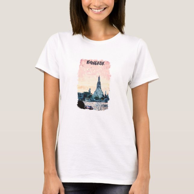 Camiseta Legal Bangkok Tailândia City Viagem Watercolor (Frente)