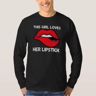 Camiseta Legal Batom Para Meninas Crianças Cosmética Maquea