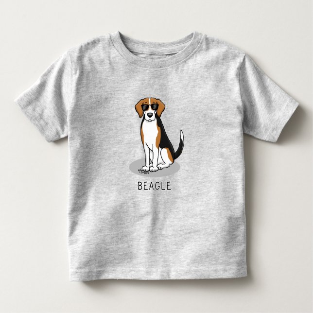 Camiseta Legal Beagle com óculos de sol (triz cor 3) Engraç (Frente)
