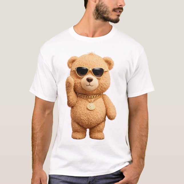Camiseta Legal, Bonito, Urso De Pé (Frente)