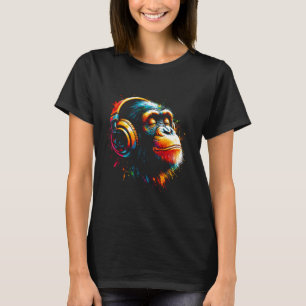 Camiseta Legal Bonobo Macaco Fone de Ouvido Música Art Nata