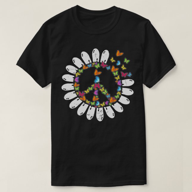 Camiseta Legal Borboleta-Borboleta Paz Amor 60s Hippie Ins (Frente do Design)