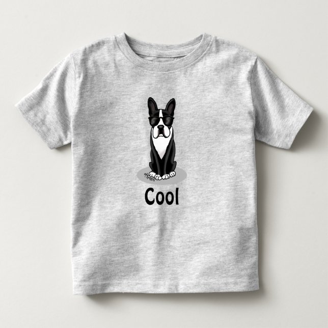 Camiseta Legal Boston Terrier Dog (preto) com óculos de sol (Frente)
