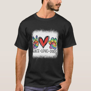 Camiseta Legal Cachorro De Amor Com Paz Hippie Tie Dye Pie 