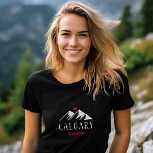 Camiseta Legal Calgary Canada Mountain Maple Leaf Dark