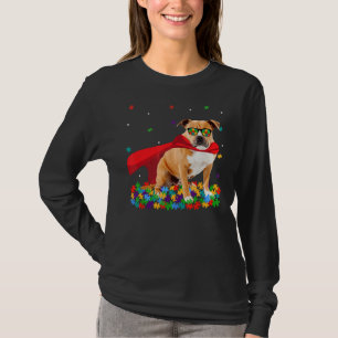 Camiseta Legal Cão Gráfico de Consciência do Autismo Pitbul