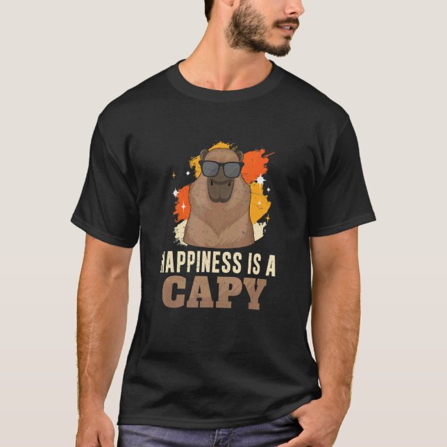 Camiseta Legal Capybara Sunvidros Para Um Feliz Rodante Cap (Frente)