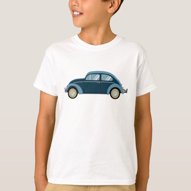 Camiseta legal carro retrô azul com algemas (Frente)