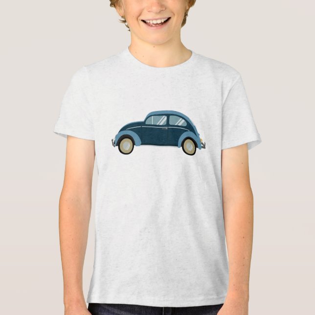 Camiseta legal carro retrô azul com algemas (Frente)