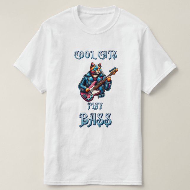 Camiseta Legal Cats Play Bass (Frente do Design)