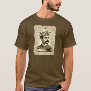 Camiseta Legal cérebro de relógio Steampunk, cabeça em arte