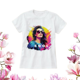Camiseta Legal Chic Colorida Girl Sunglass Legal Palavra
