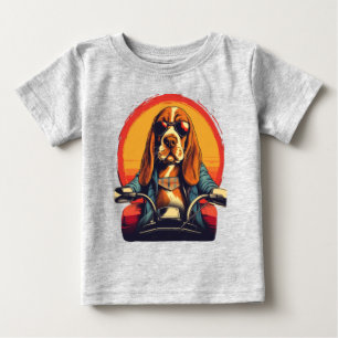 Camiseta Legal ciclista de basset no pôr do sol