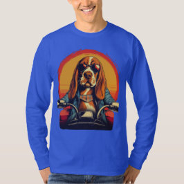 Camiseta Legal ciclista de basset no pôr do sol