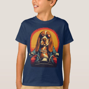 Camiseta Legal ciclista de basset no pôr do sol
