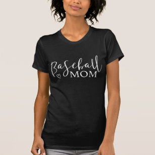 Camiseta legal citação da mãe de basebol de coração branco