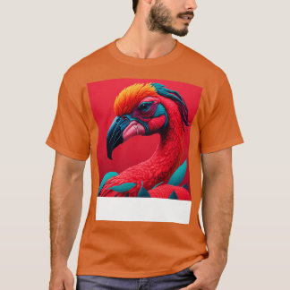 Camiseta Legal Colorido Flamingo Portrait Gráfico 2