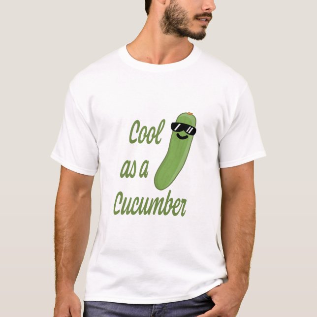 Camiseta Legal como um pepino! Cartoon de pepino (Frente)