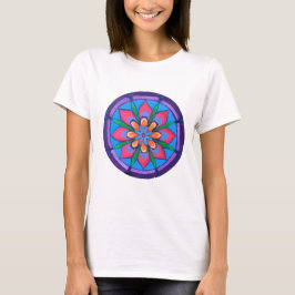 Camiseta Legal cor-de-rosa azul roxo e mandala verde