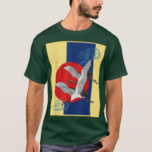 Camiseta Legal Crane Bird Trabalho de arte, dança de gruas