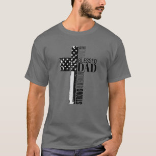 Camiseta Legal cristão abençoado Pai Cross-American Fla
