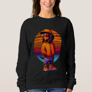 Camiseta Legal Dachshund Dog Estilo Urbano Moderno Sunset R