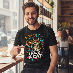 Camiseta Legal de Gato Grunge com Megafone