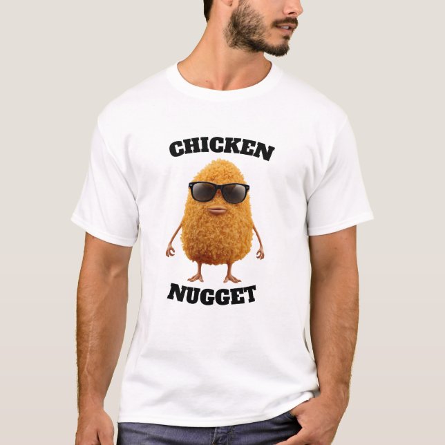 Camiseta legal de nugget de frango usando óculos d (Frente)