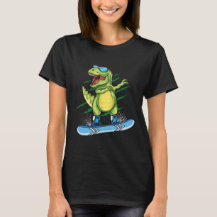 Camiseta Legal Dinossauro Snowboard Dabbing T Rex Sn