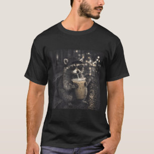 Camiseta Legal divertido bebendo café gelado óculos de sol