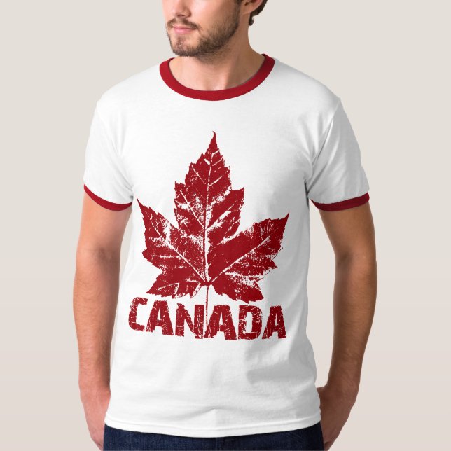 Camiseta legal do Canadá Retro Maple Leaf Souvenir (Frente)