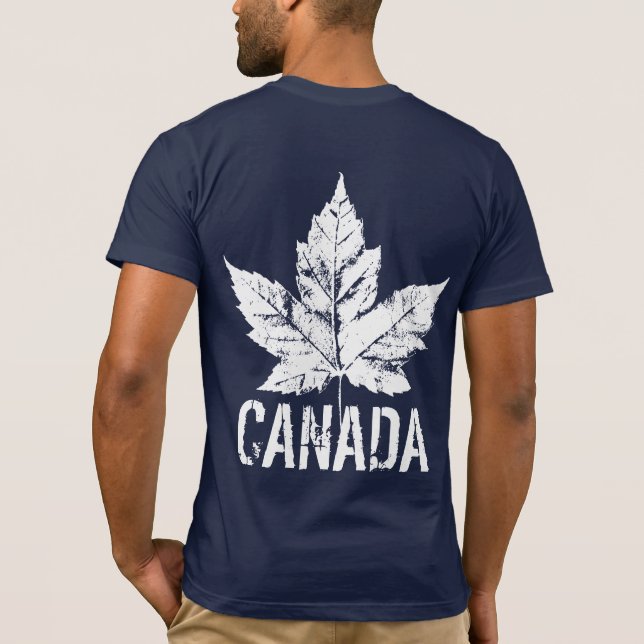 Camiseta legal do Canadá Retro Maple Leaf Souvenir (Verso)