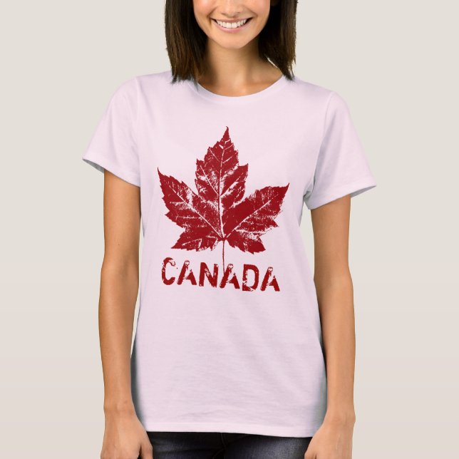 Camiseta legal do Canadá Retro Maple Leaf Souvenir (Frente)