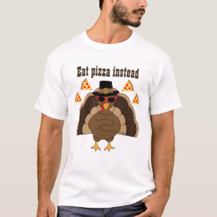 Camiseta Legal e divertida turquia Ação de Graças Coma pizz