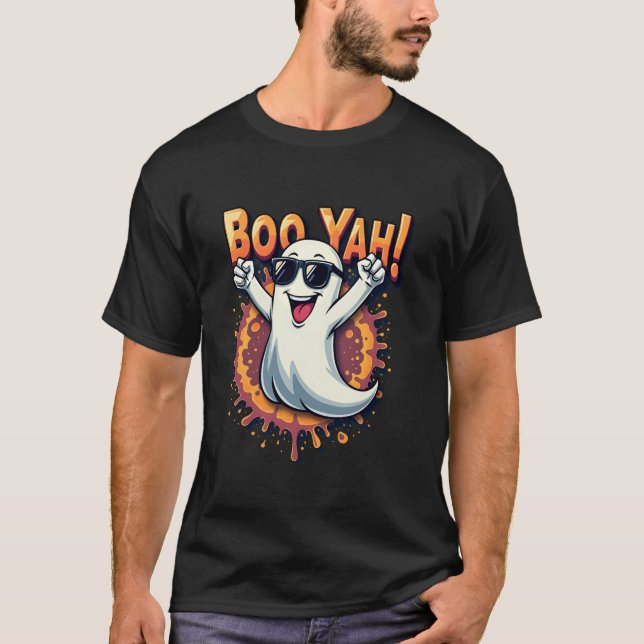 Camiseta Legal e engraçado Boo Yah Booyah Rocking Ghost Spo (Frente)