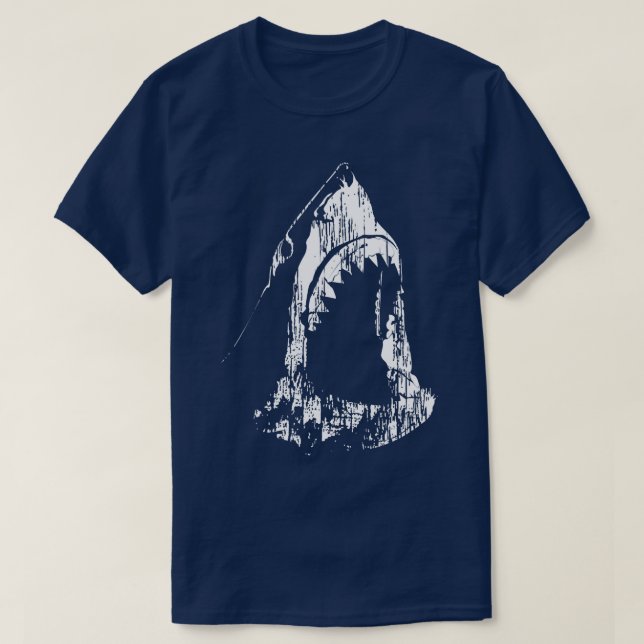 Camiseta Legal esboço gráfico do tubarão Aquato de peixe (Frente do Design)