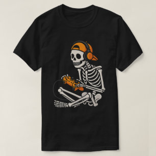 Camiseta Legal esqueleto de jogador com Fones de ouvido - J