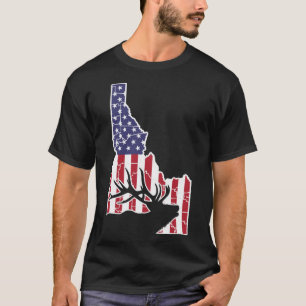 Camiseta Legal Estado de Idaho Elk EUA Flag Funny Deer Anim