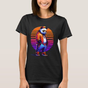 Camiseta Legal Estilo Urbano Moderno Panda Sunset Retro A