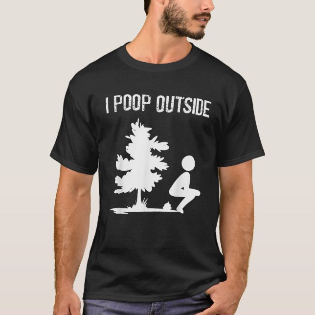 Camiseta Legal Eu Poop Lá Fora Engraçada, Carro De Pooping (Frente)