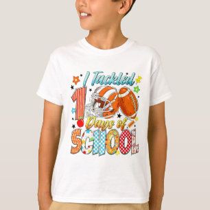 Camiseta Legal Eu Superei o Tema de Futebol Escolar de 100