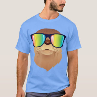 Camiseta Legal face com óculos escuros coloridos do arco-ír