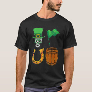 Camiseta Legal ferradura Shamrock Clover Skull Irlanda Rua 