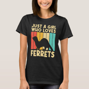 Camiseta Legal Ferreto Para Meninas Mulheres Ferret Pet Ani