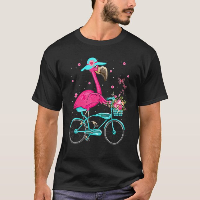 Camiseta Legal Flamingo Andando De Bicicleta (Frente)