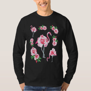 Camiseta Legal Floral Verão Rosa Flamingo Novelty Gráfico C