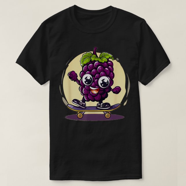 Camiseta Legal Fruta de Blackberry ama skate Costume (Frente do Design)