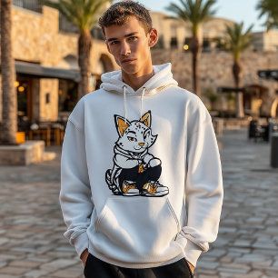 Camiseta Legal Gato no Bloco Na moda Lynx Kids Hoodie