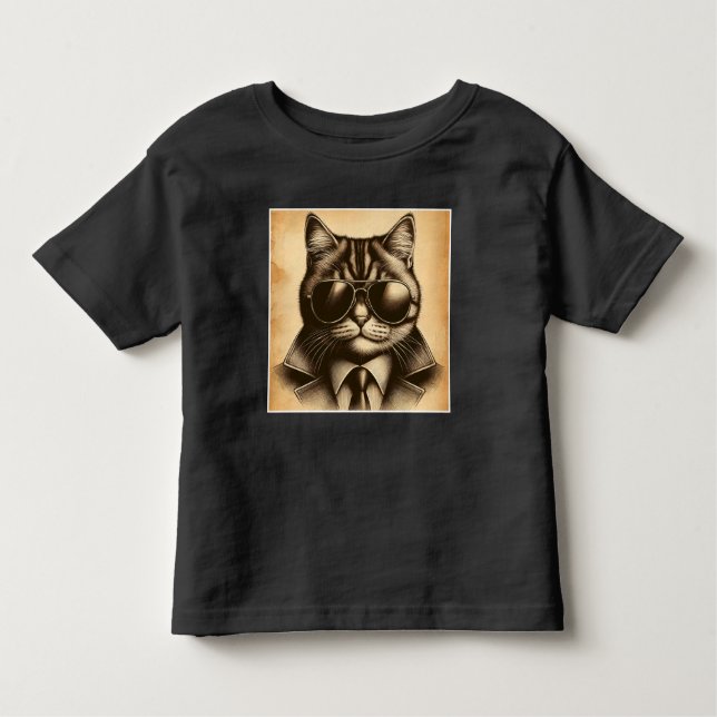 Camiseta Legal Gato Retroativo em Óculos de Sol Aviador, Se (Frente)