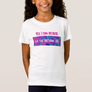 Camiseta Legal Glitter de Teal Rosa Eu sou a garota de aniv